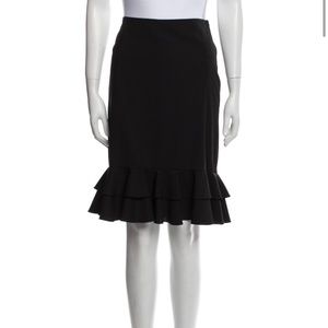 Milly ruffle knee length skirt